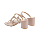 Valentino Rockstud Calfskin Leather Slide Sandal 60mm Poudre