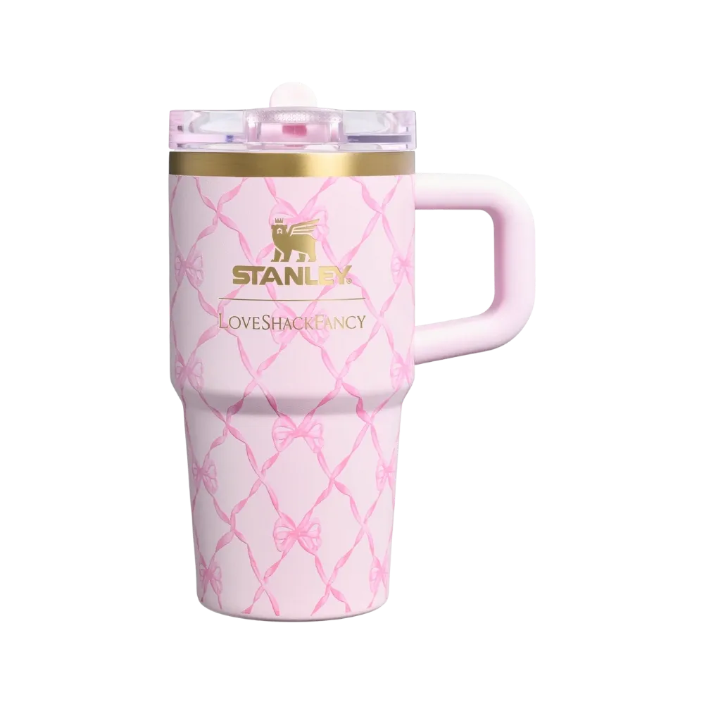 Stanley 1913 x LoveShackFancy Holiday The Quencher Details ProTour Tumbler Set 2-pack Baby Bow Pink Peppermint