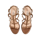 Valentino Rockstud Metallic Calfskin Ankle Strap Sandal 90mm Bronze