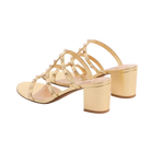 Valentino Rockstud Slide Sandal In Laminated Nappa Leather 60mm Antique Brass