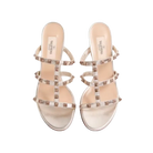 Valentino Rockstud Metallic Calfskin Leather Slide Sandal 60mm Skin