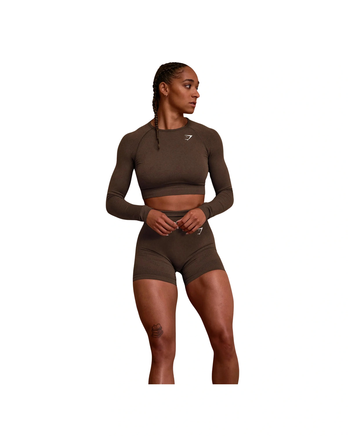 Gymshark Vital Crop Top Celeste Espresso Marl