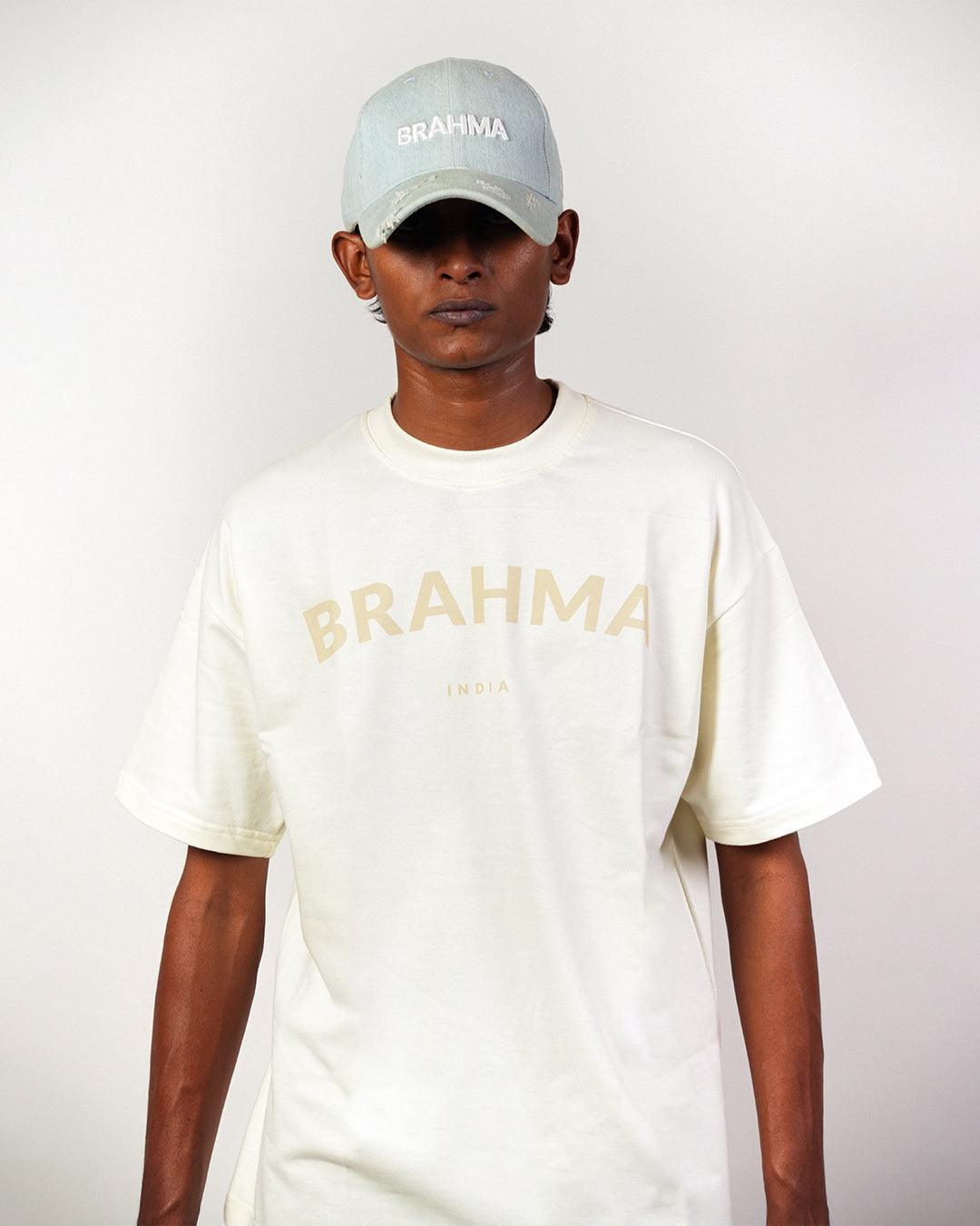 Brahma India // Beige Oversized Unisex T-shirt - dawntown