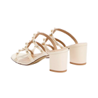 Valentino Rockstud Calfskin Leather Slide Sandal 60mm Light Ivory