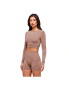 Gymshark Everyday Seamless Long Sleeve Crop Top Chestnut Pink