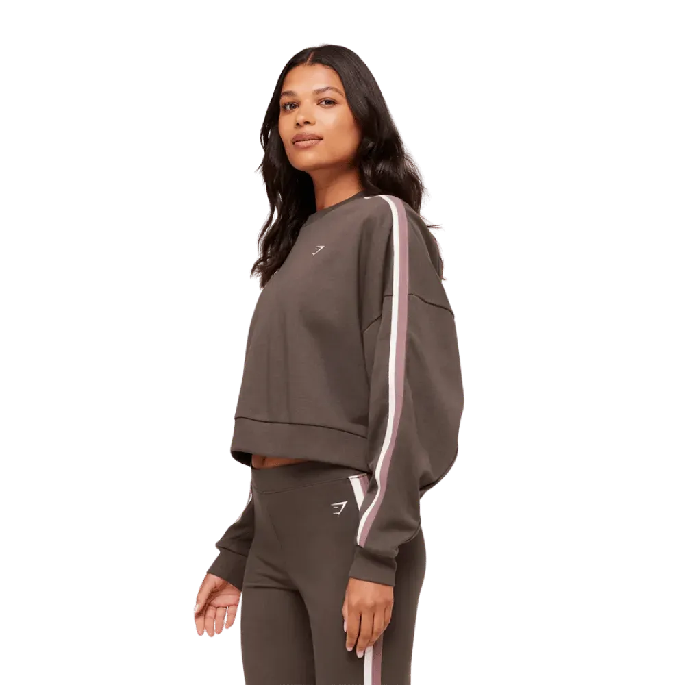 Gymshark Piping Midi Crew Neck Walnut Brown/Chestnut Pink/Soft White