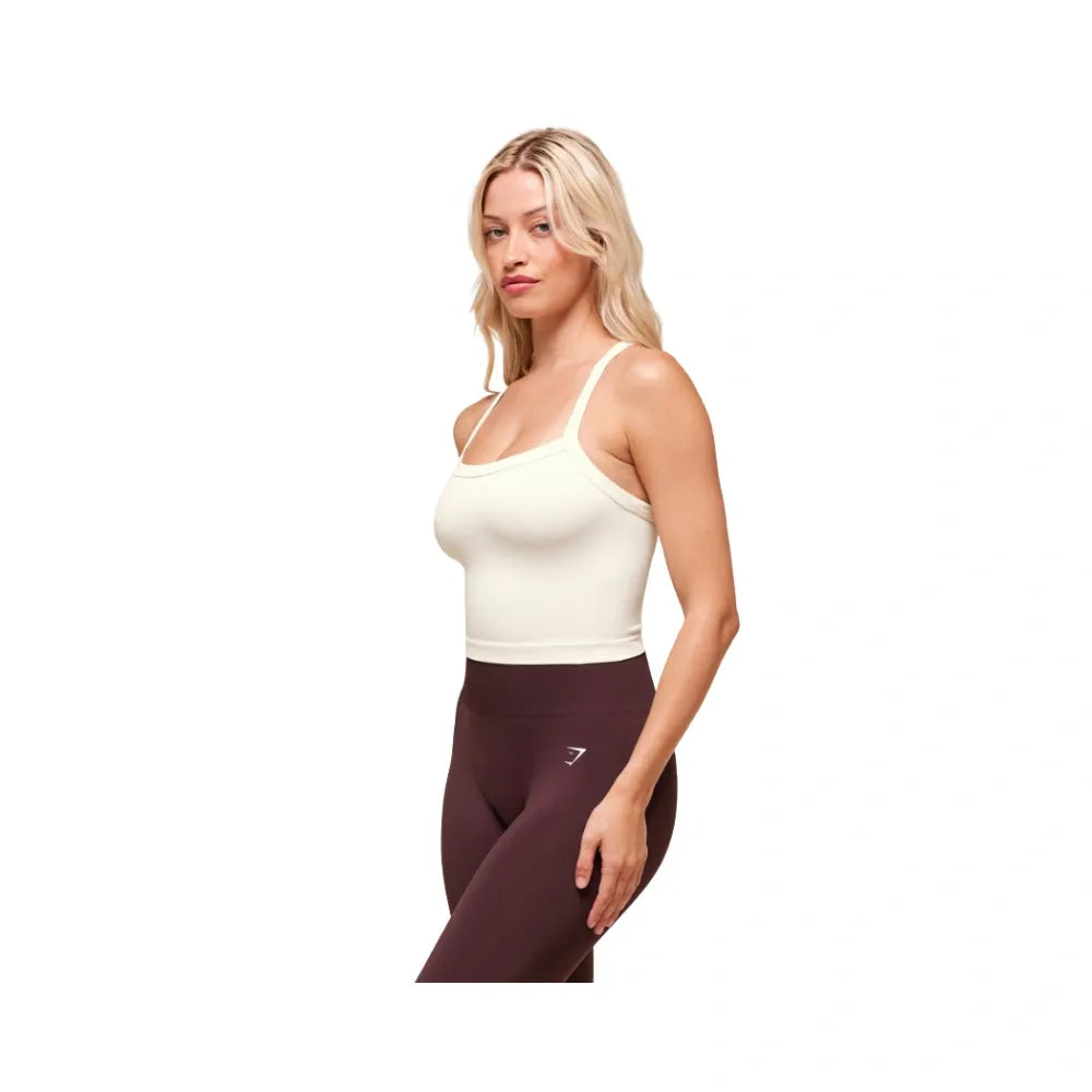 Gymshark Everyday Seamless Ribbed Midi Top Soft White