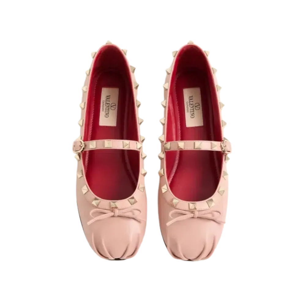 Valentino Mary-Jane Rockstud Nappa Ballerina 05mm Phard