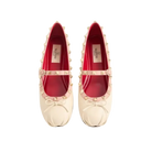 Valentino Mary-Jane Rockstud Nappa Ballerina 05mm Butter
