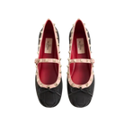 Valentino Mary-Jane Rockstud Ballerina In Moire Fabric 05mm Black