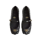 Valentino Ondette Rubber Ballerina With Scallop Pattern 05mm Black