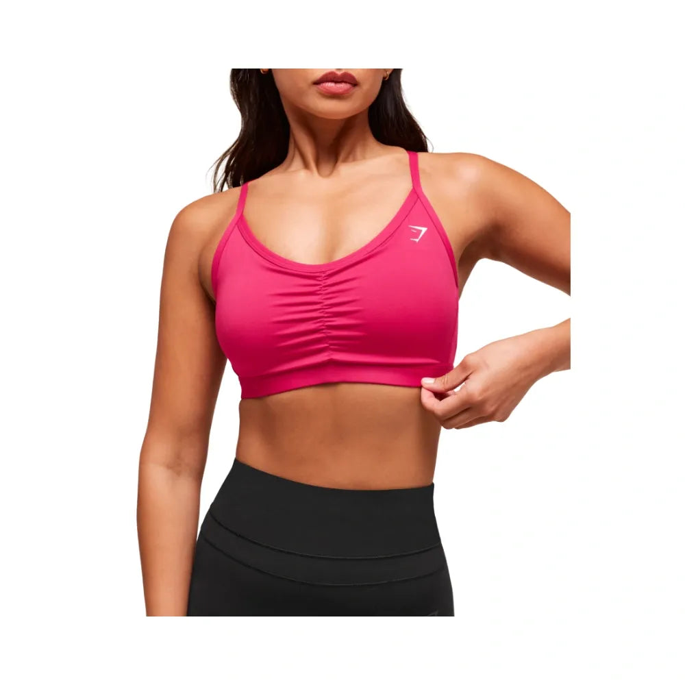Gymshark Ruched Sports Bra - Medium Support Build Pink