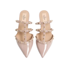 Valentino Patent Rockstud Ballet Mule Poudre