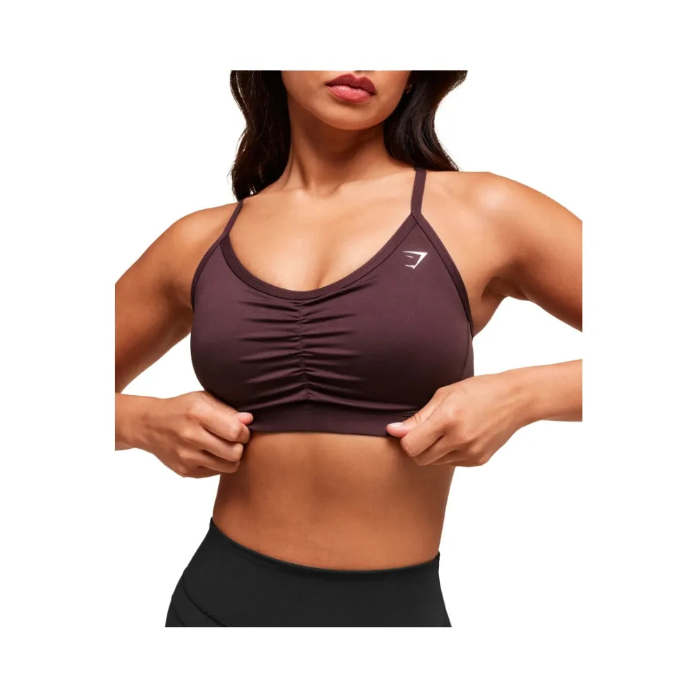 Gymshark Ruched Sports Bra - Medium Support Cherry Purple