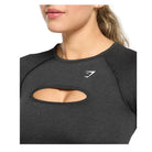Gymshark Vital Long Sleeve Cut Out Top Black Marl