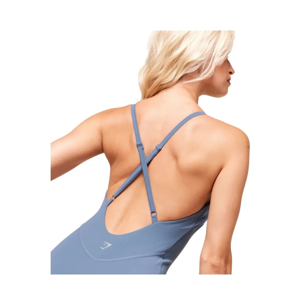 Gymshark Strappy All In One Bodysuit Worn Blue