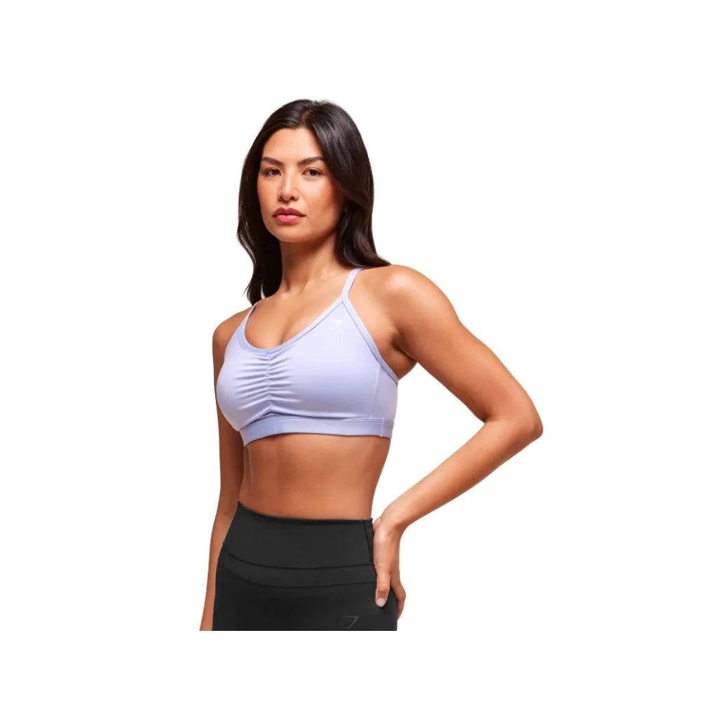 Gymshark Ruched Sports Bra - Medium Support Peri Blue