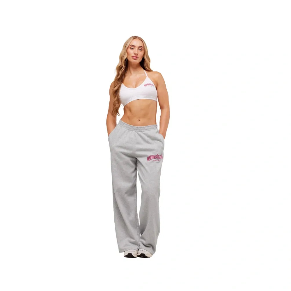 Gymshark Strength Department Wide Leg Joggers Light Grey Core Marl