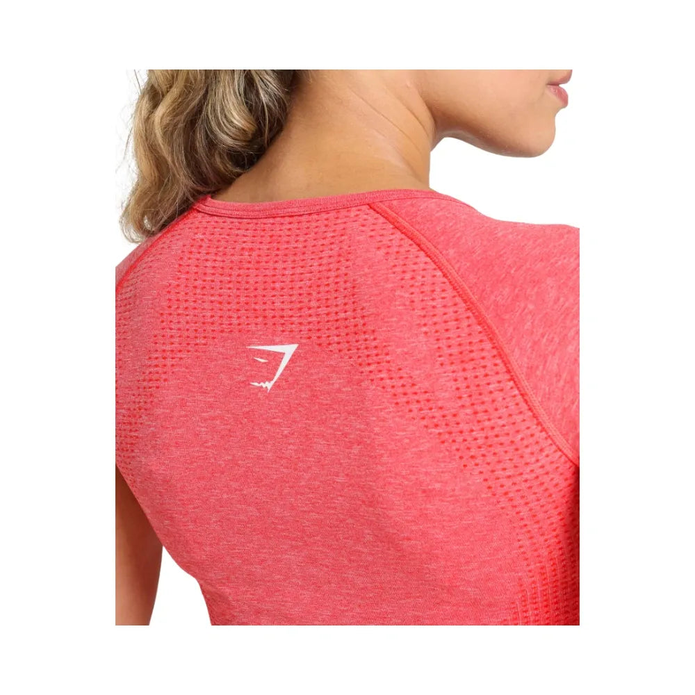 Gymshark Vital Scoop Neck Top Coral Red Marl