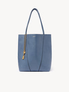 CHLOE Spin tote bag in grained leather Ashes Blue