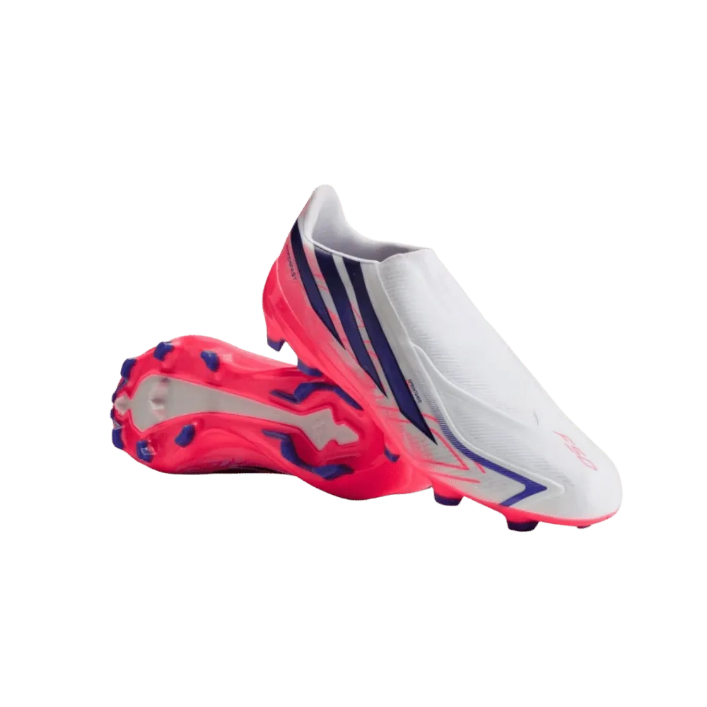 Adidas F50 Hyperfast League Laceless Firm Ground Soccer Cleats Cloud White