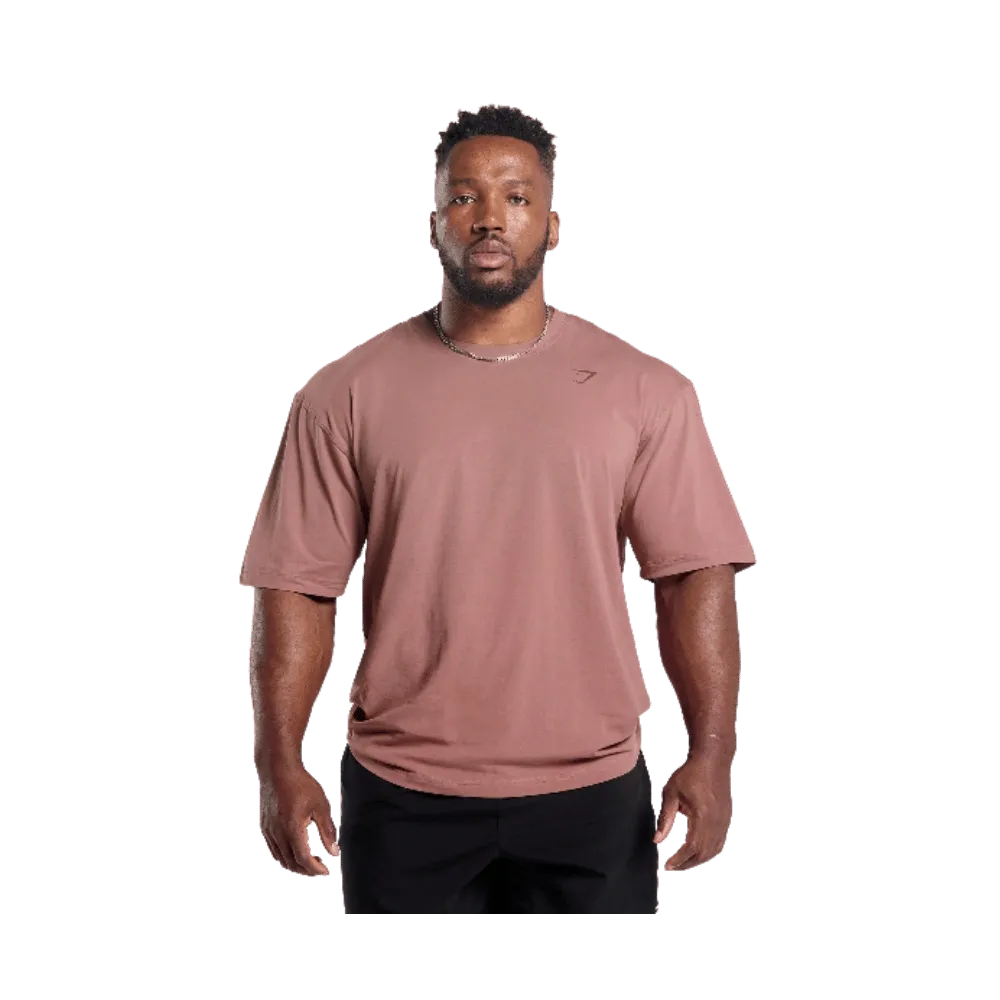 Gymshark Power T-Shirt Oversized Fit Brick Brown