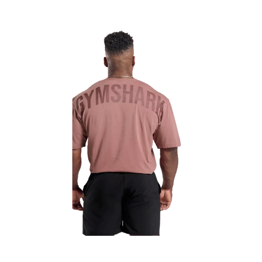 Gymshark Power T-Shirt Oversized Fit Brick Brown
