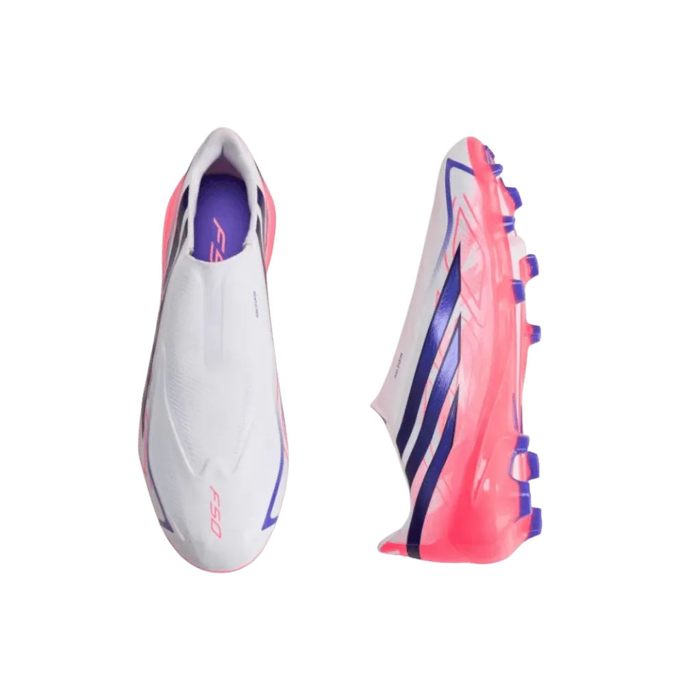 Adidas F50 Hyperfast League Laceless Firm Ground Soccer Cleats Cloud White