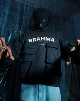 Mighty Brahma // 400 GSM Black Hoodie - dawntown