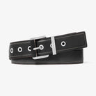 Michael Kors Colby Leather Belt Black-Silver