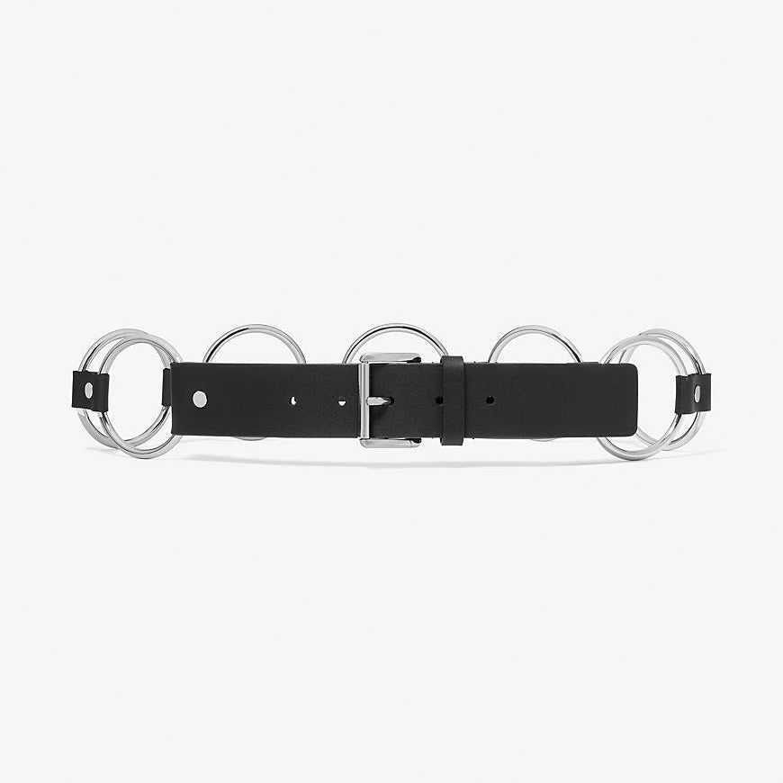 Michael Kors Ring Belt Black-Silver