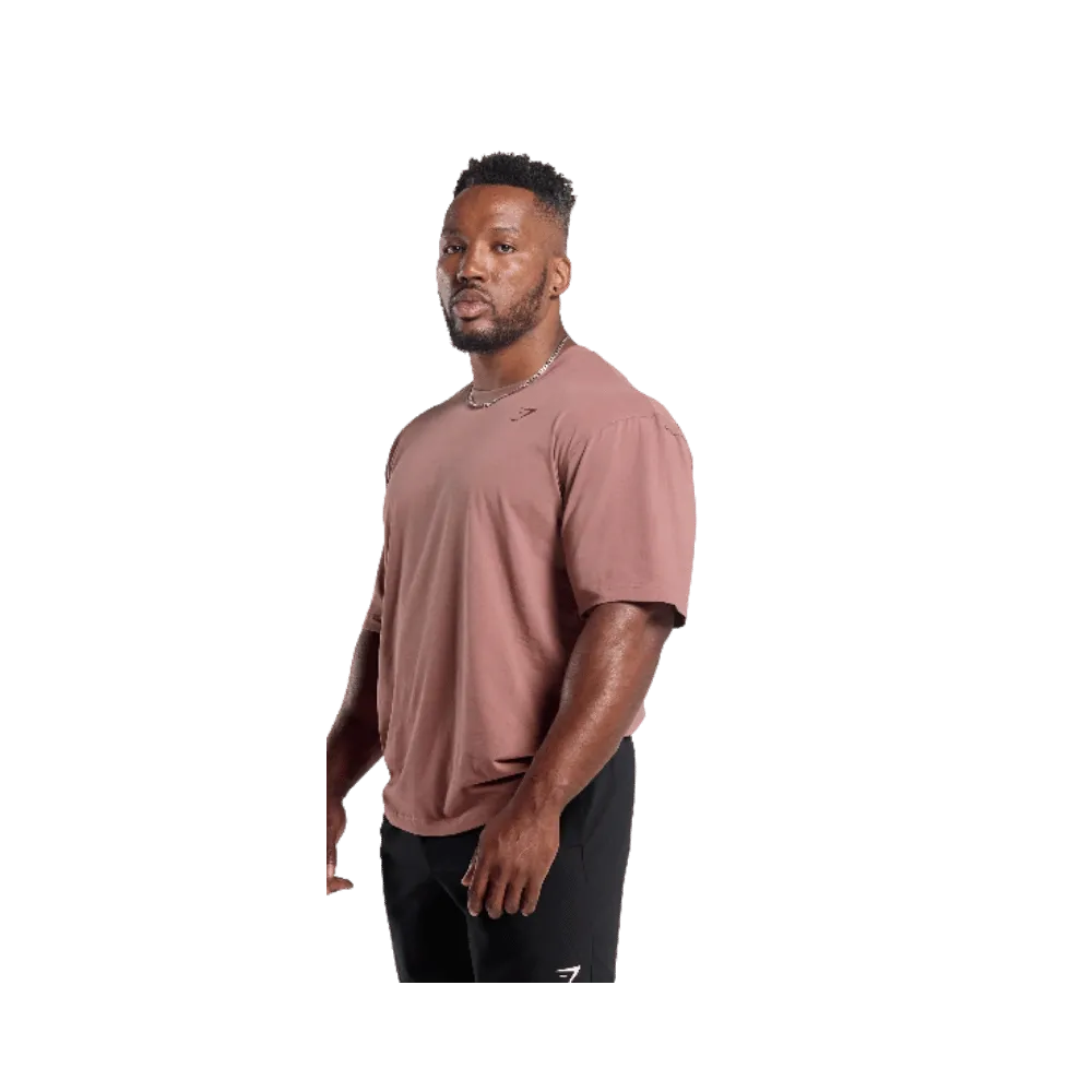 Gymshark Power T-Shirt Oversized Fit Brick Brown