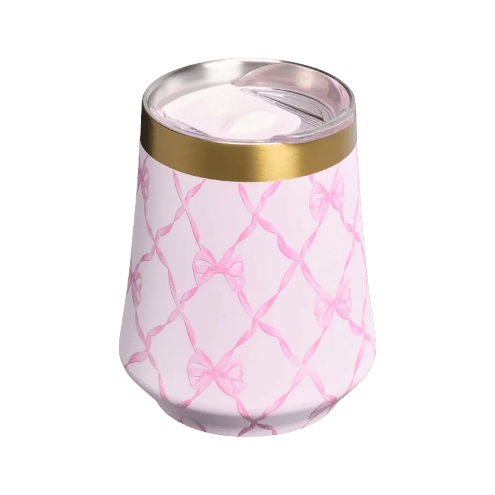 Stanley 1913 X Loveshackfancy Holiday Reserve All Day Wine Set Baby Bow Pink Peppermint 34 OZ