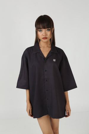 Black Hindi Bowling Shirt