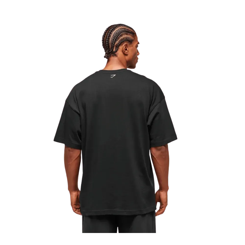 Gymshark Lion Graphic T-Shirt Extreme Oversized Fit Black