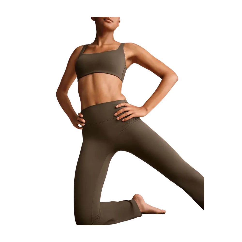 Nike X Skims Matte Women's High-Waisted Slim Flared Leggings Dark Sepia