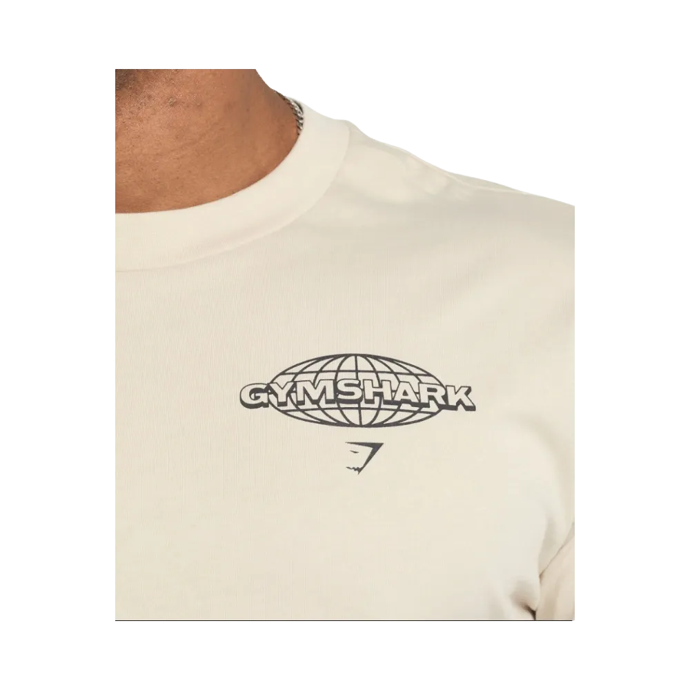 Gymshark Worldwide T-Shirt Oversized Fit Cream Beige