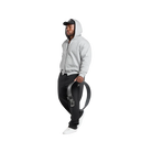 Gymshark Power Zip Up Hoodie Oversized Fit Light Grey Core Marl