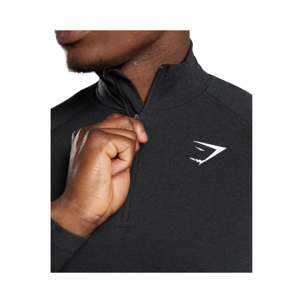 Gymshark Vital Seamless 1/4 Zip Slim Fit Black/Silhouette Grey