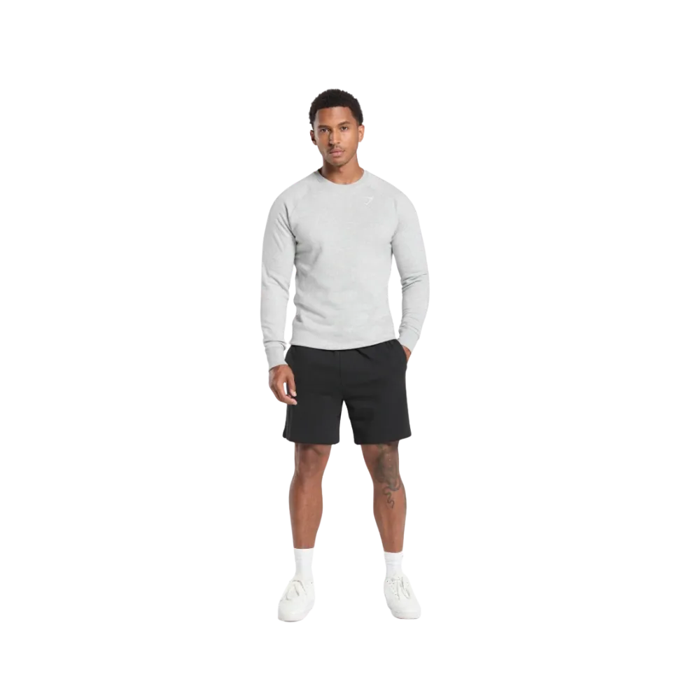 Gymshark Crest Sweatshirt Slim Fit Light Grey Marl