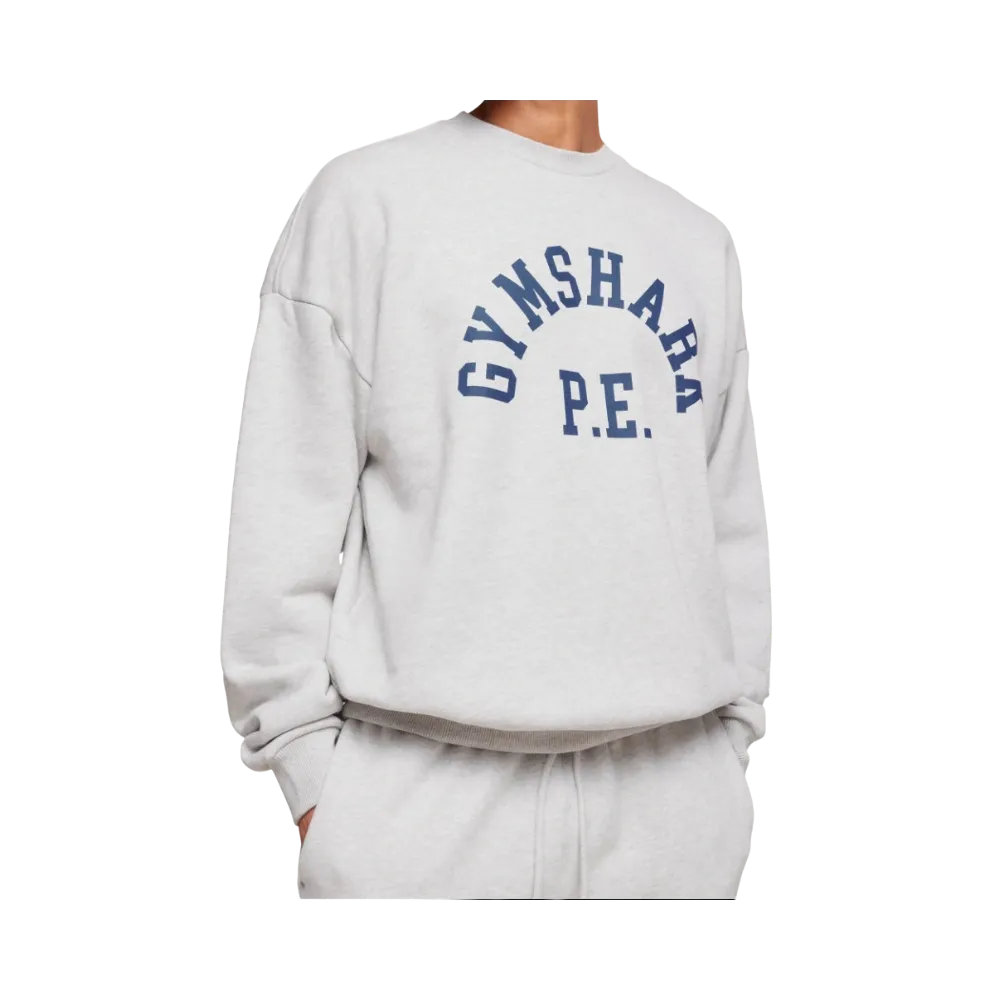 Gymshark Phys Ed Crew Oversized Fit Light Grey Marl