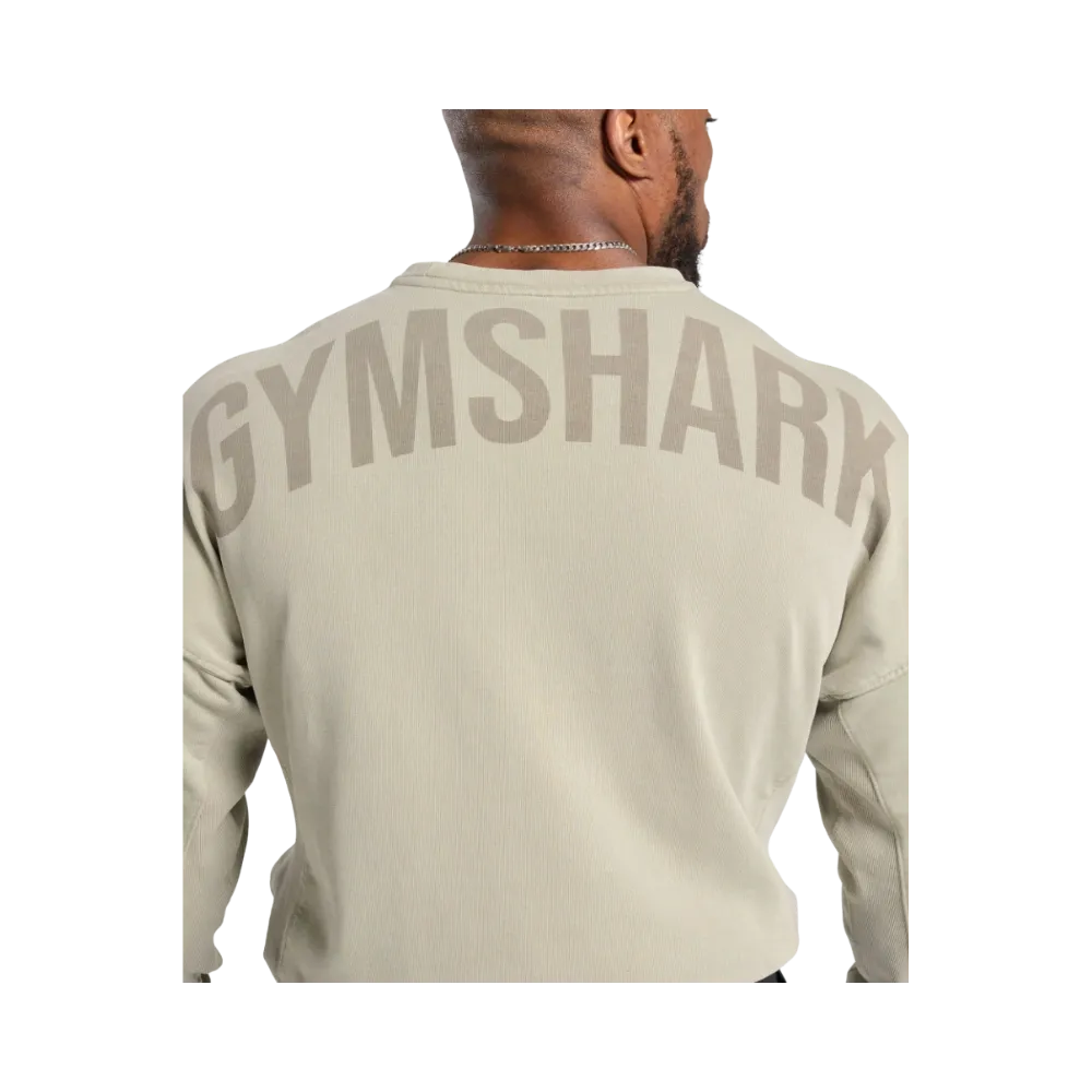 Gymshark Power Washed Crew Oversized Fit Ecru Brown