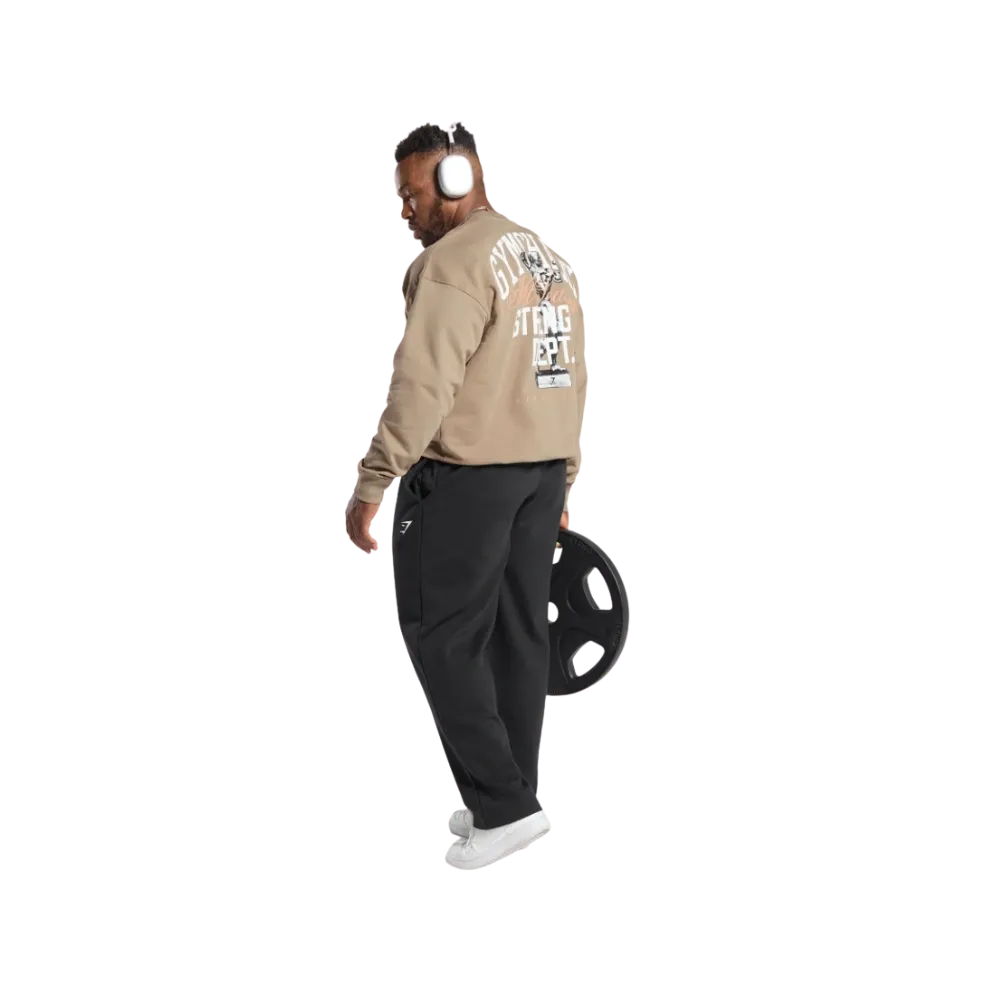 Gymshark Trophy Graphic Crew Oversized Fit Cement Brown
