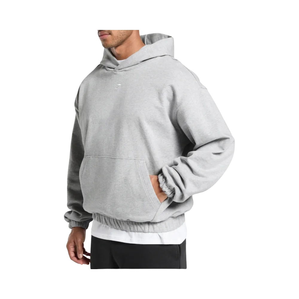 Gymshark Rest Day Essentials Hoodie Oversized Fit Light Grey Core Marl