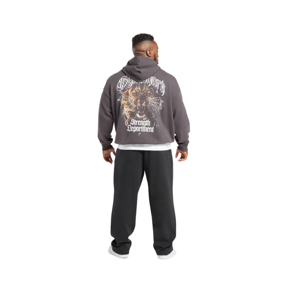 Gymshark Strength Department Animal Oversized Hoodie Greyed Purple