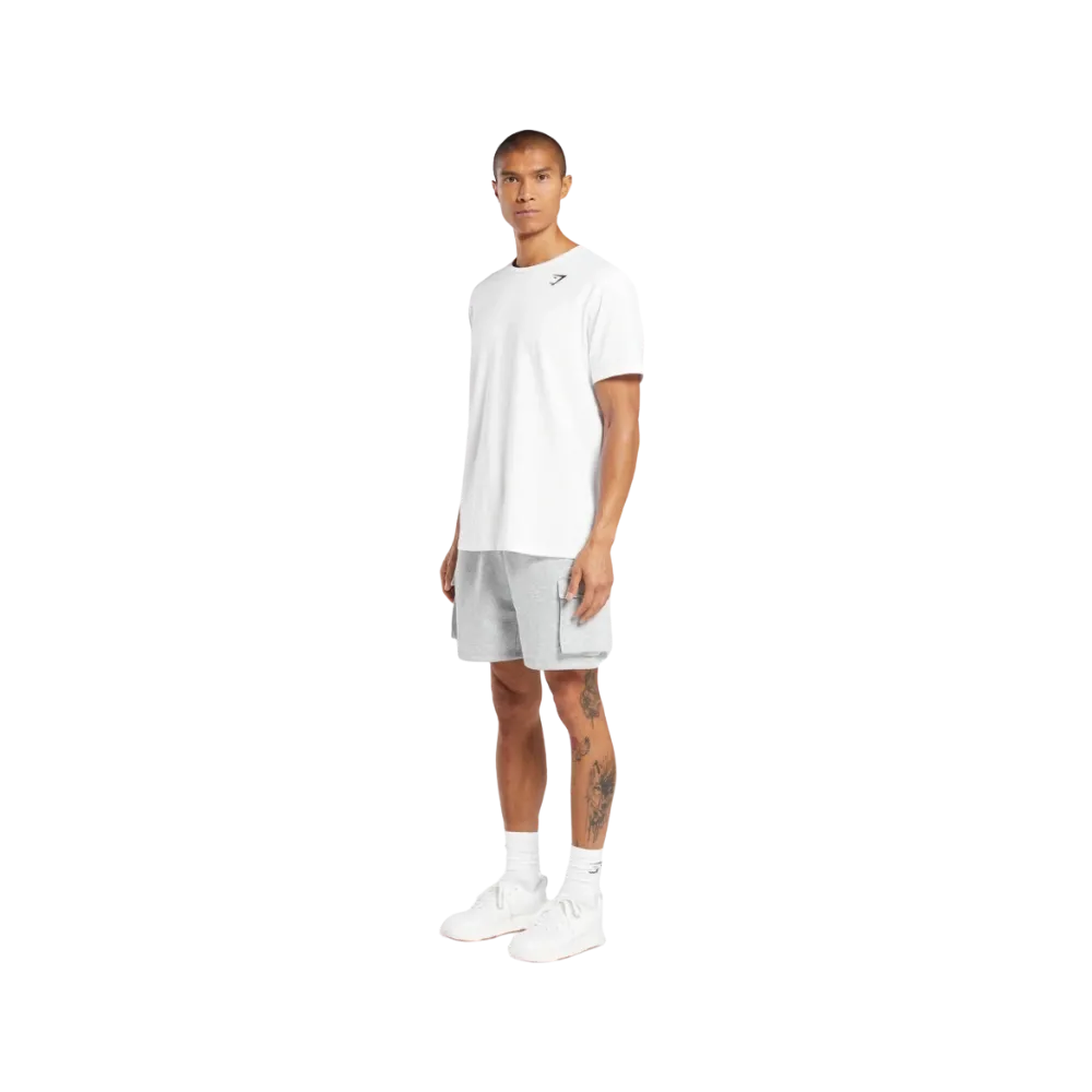 Gymshark Crest Cargo 7" Shorts Slim Fit Light Grey Marl