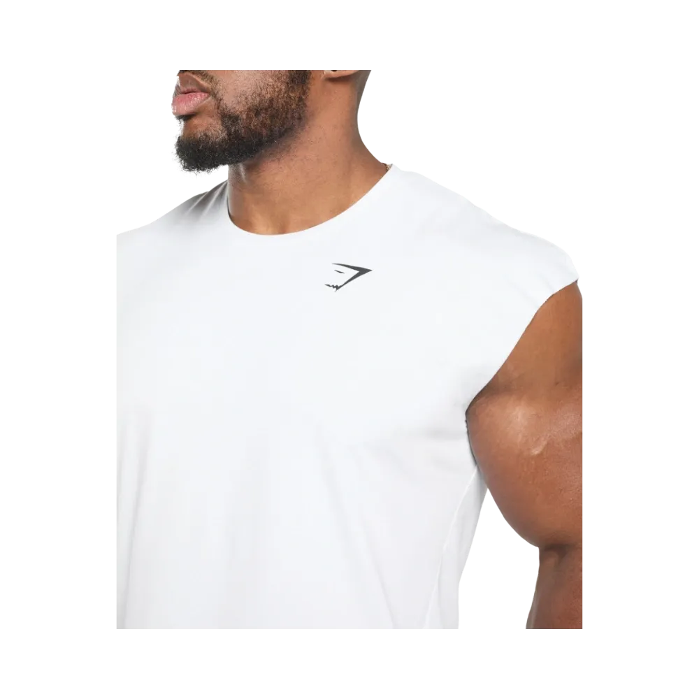 Gymshark Critical Cut Off Tank Slim Fit White