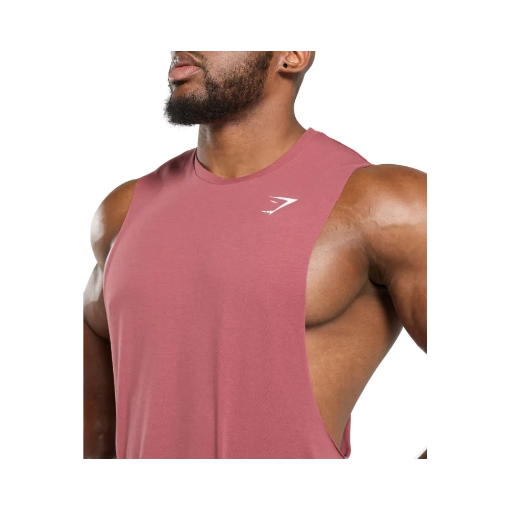 Gymshark Critical Drop Arm Tank Slim Fit Washed Berry Pink