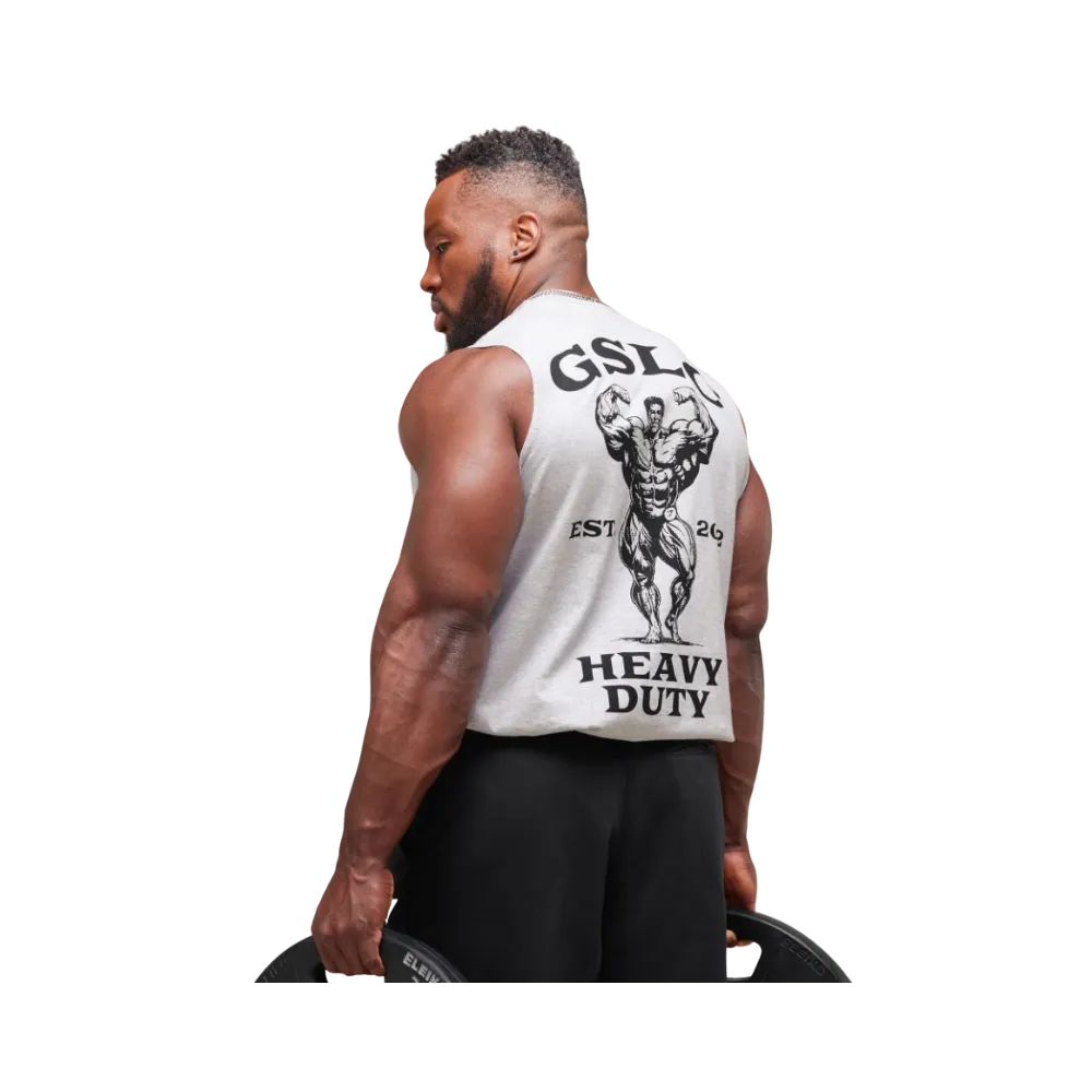 Gymshark Heavy Duty Tank Oversized Fit Light Grey Core Marl