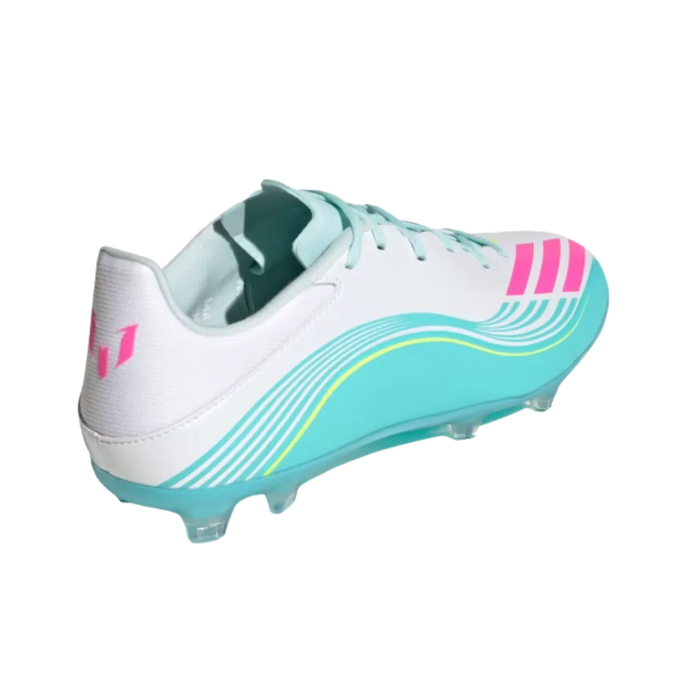 Adidas F50 Messi League Firm Multi Ground Soccer Cleats Cloud White